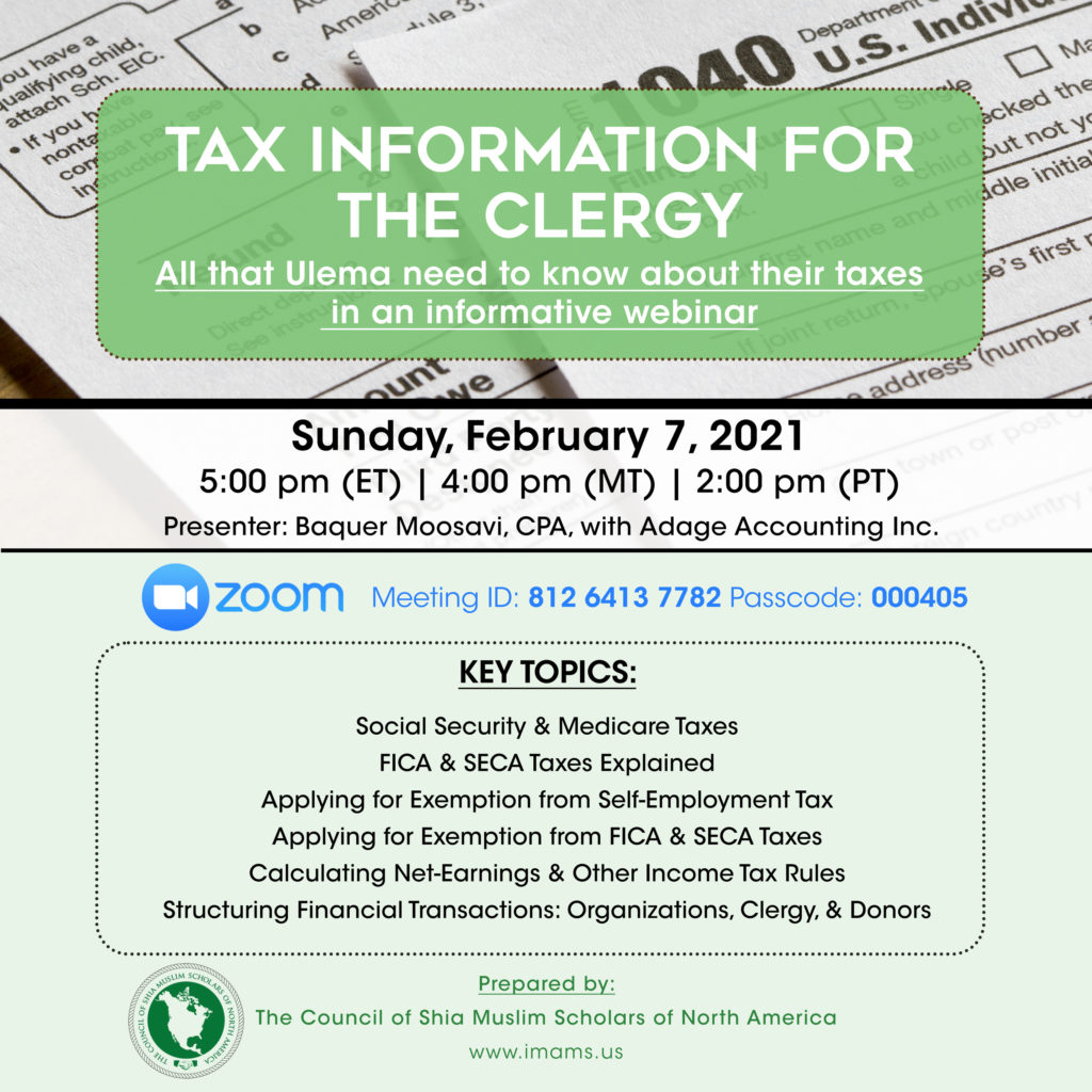 Webinar Clergy TAX Flyer